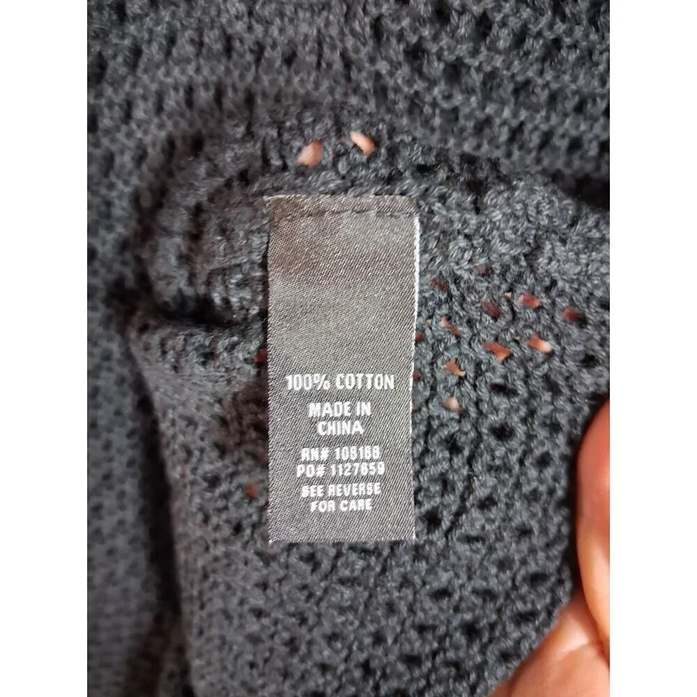 NWT RSQ Sweater Short Sleeve Open Knit Collared Black Men's Size XXL